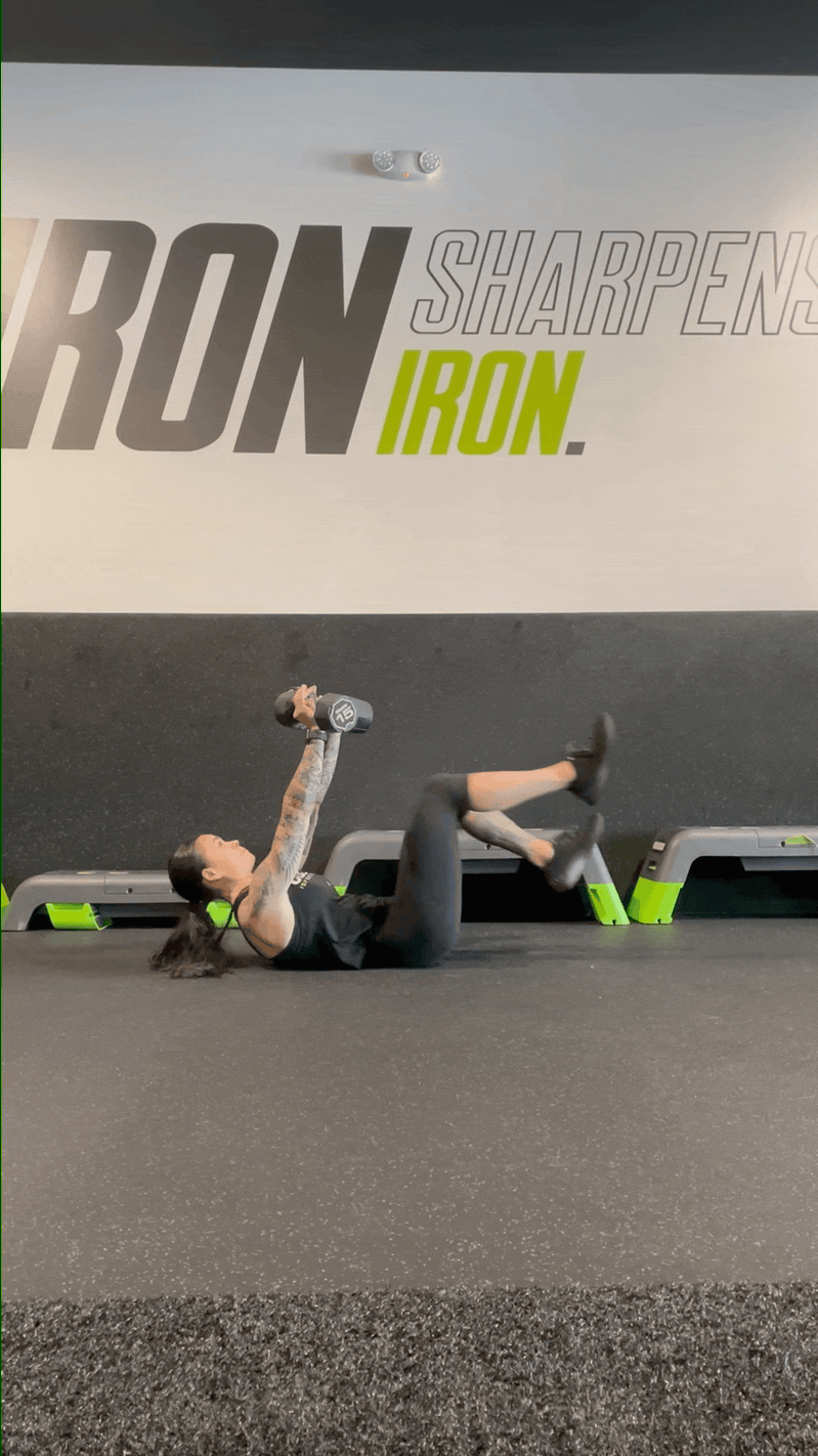 Dumbbell Hold Bicycle Crunch
