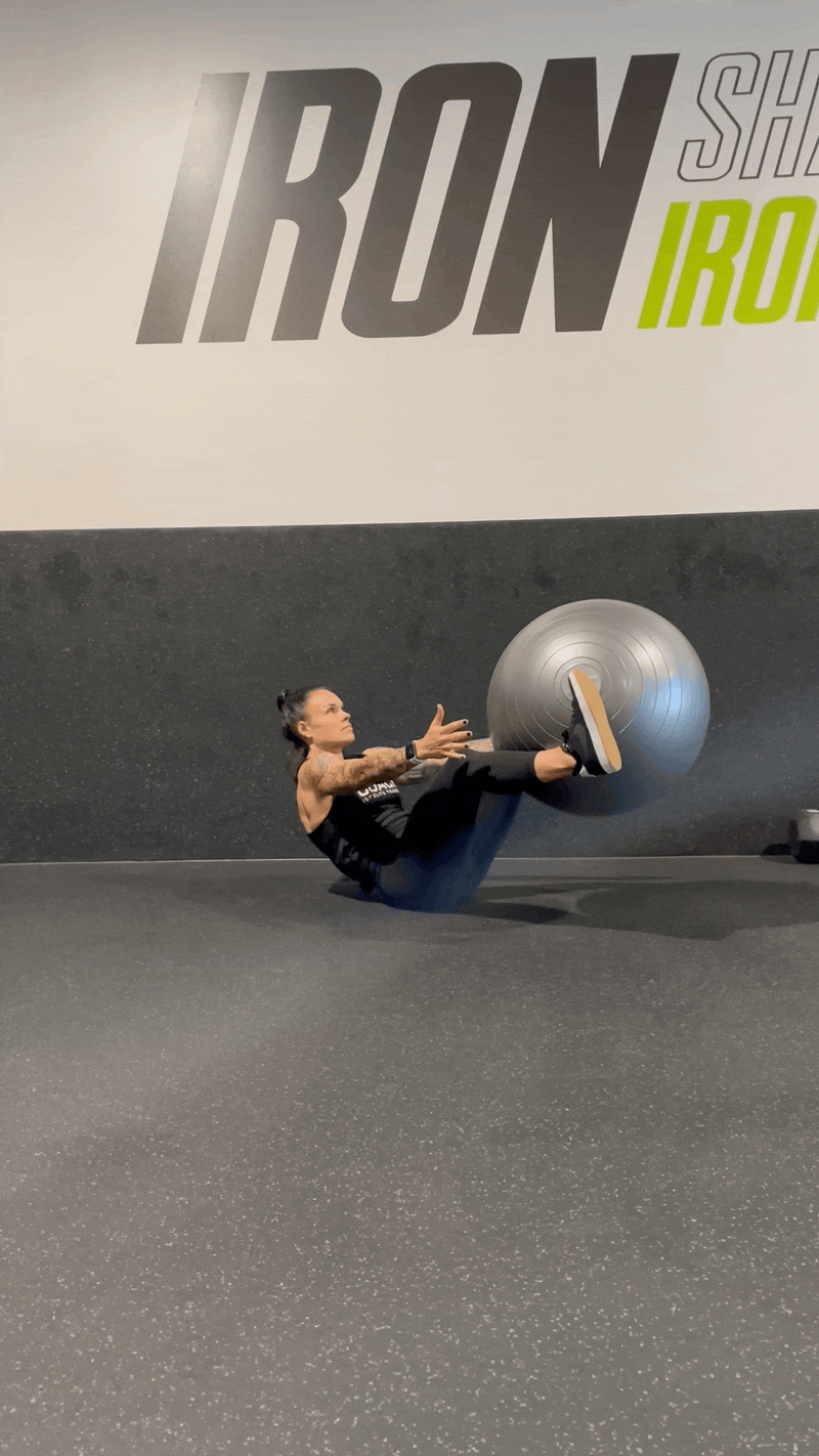 Stability Ball Crunch Hold