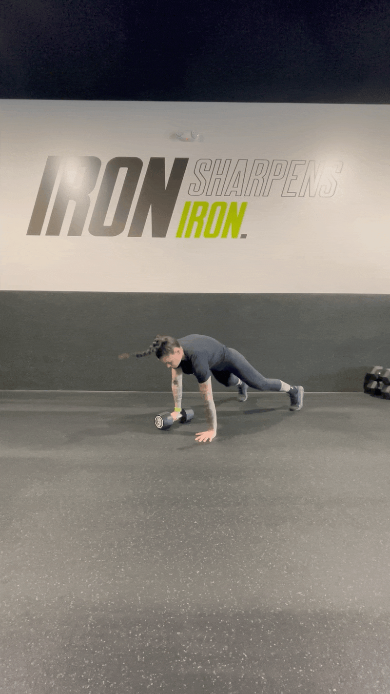 Dumbbell Push Up To Single Arm Snatch
