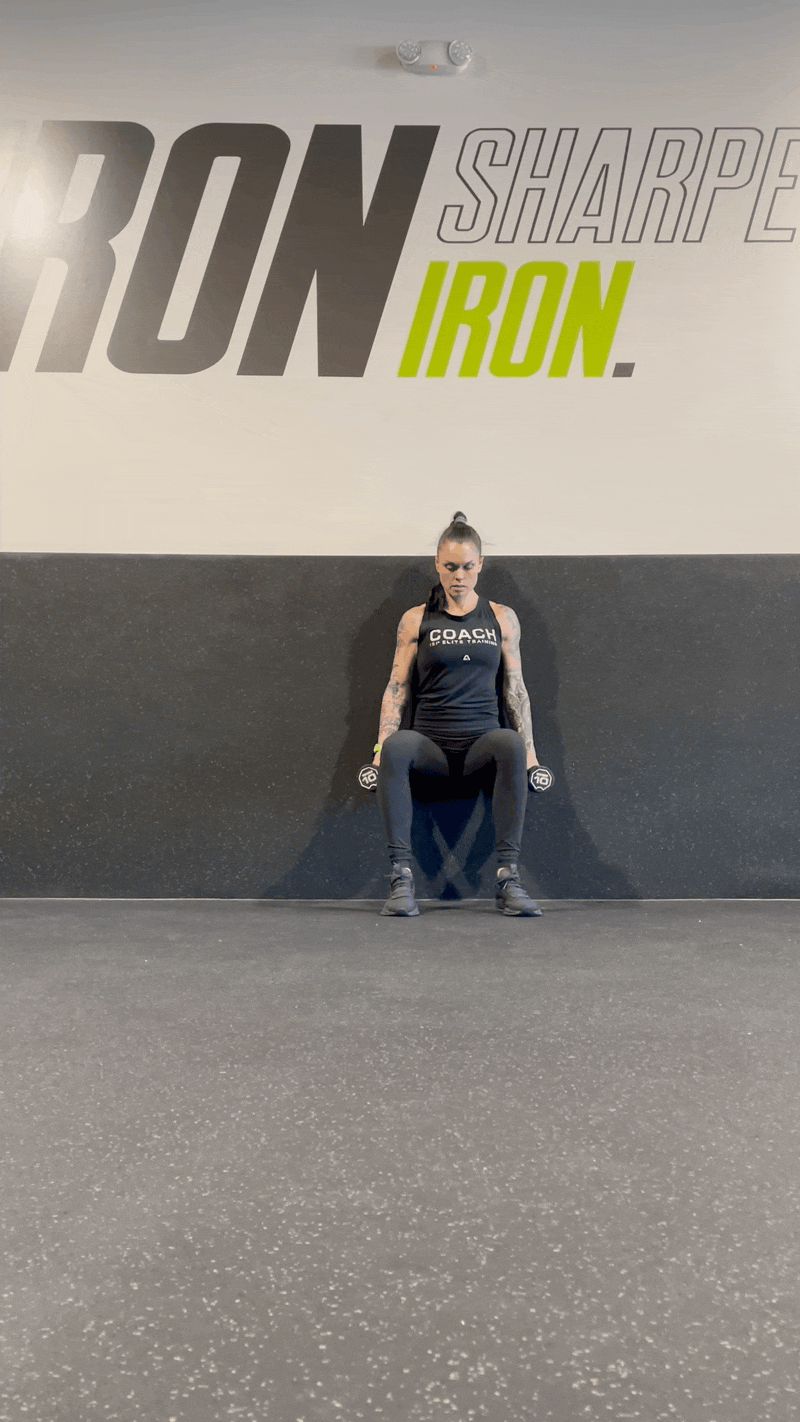 Wall Sit Dumbbell Curl