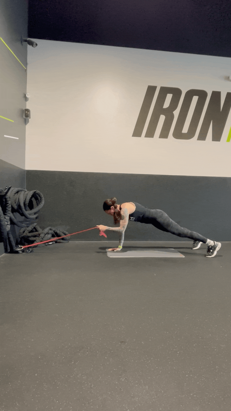 Resistance Band Plank Row