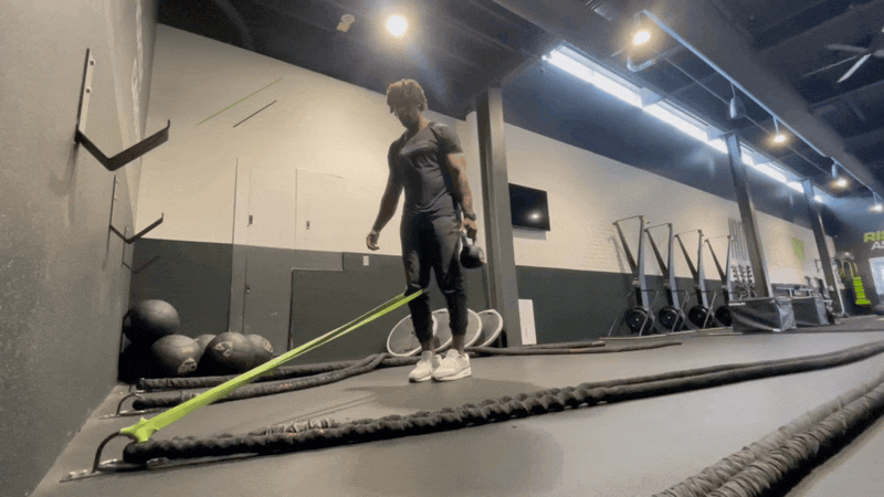 Resistance Band Anchored Step Back Lunge