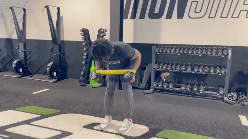 Miniband Dumbbell Row ISO Hold