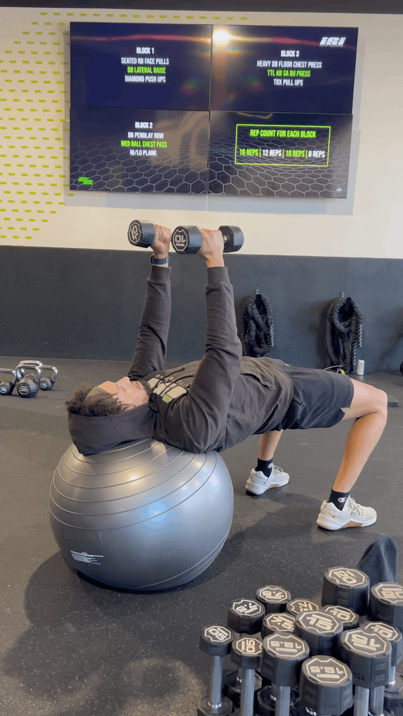 Stability Ball Dumbbell Chest Fly