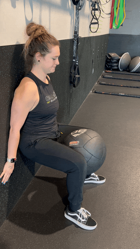 Wall Sit Med Ball Adduction