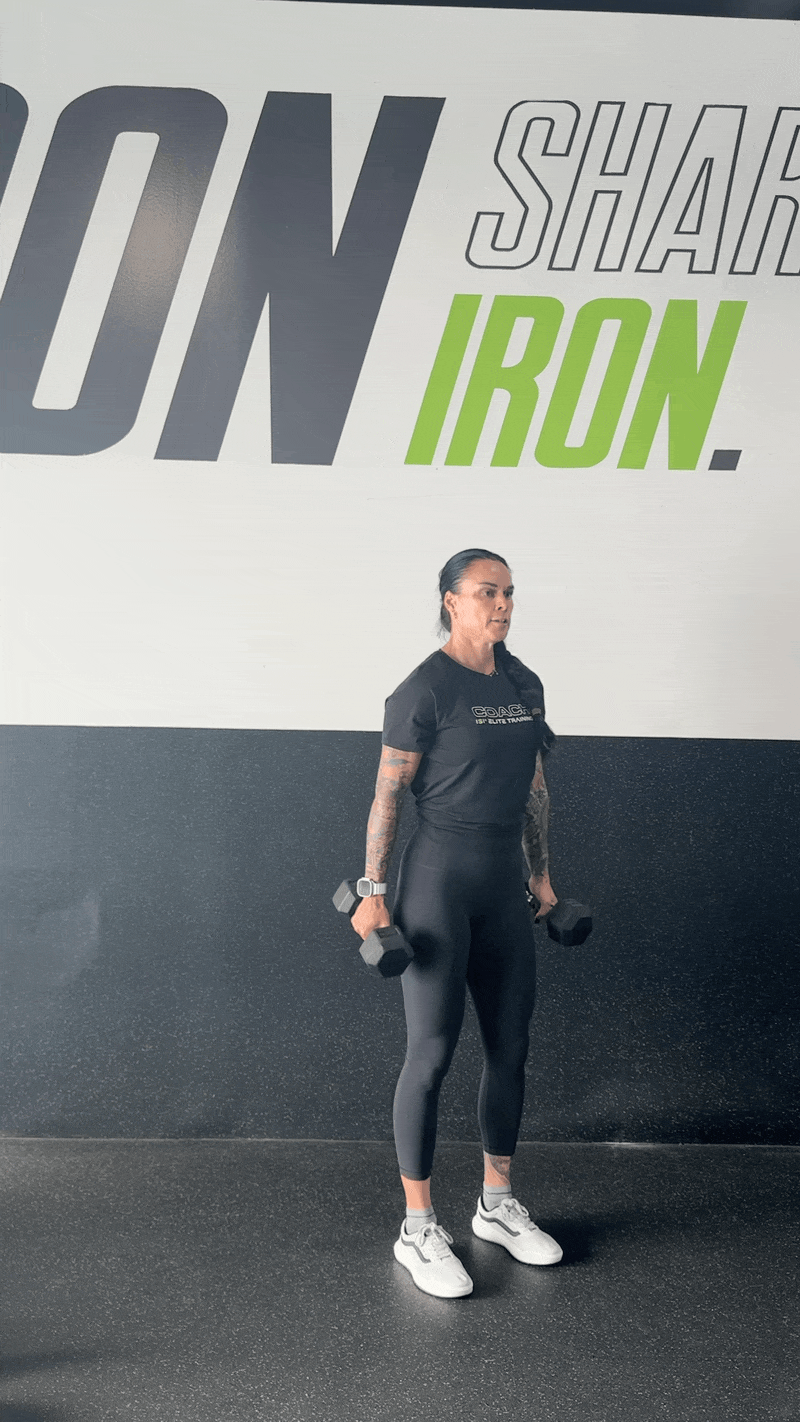 Dumbbell Single Arm Alternating Curl to Press