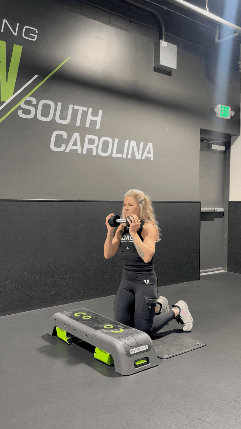 Weighted Surrender to Bench with Knee Drive