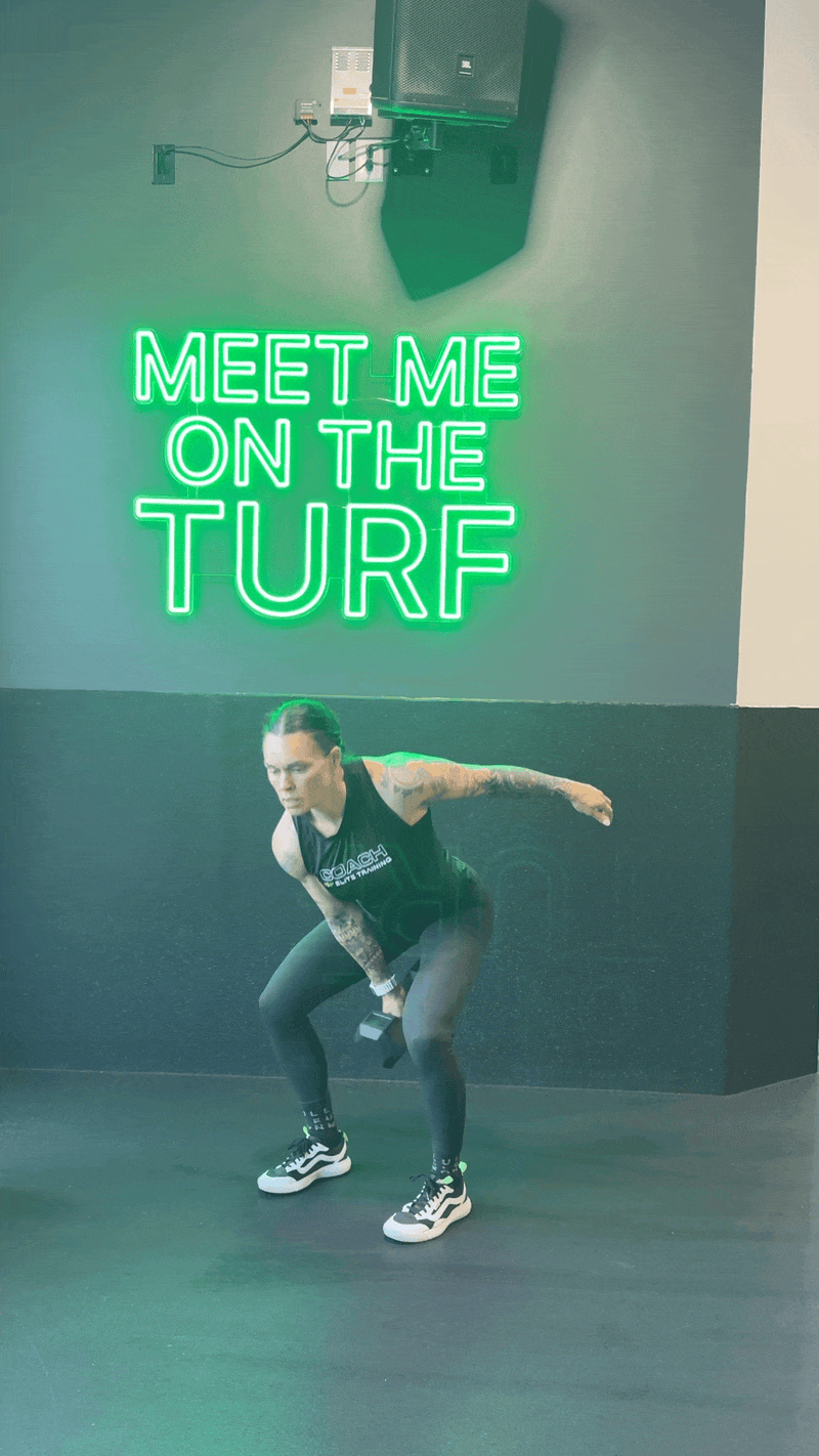 Dumbbell Single Arm Clean to Reverse Lunge