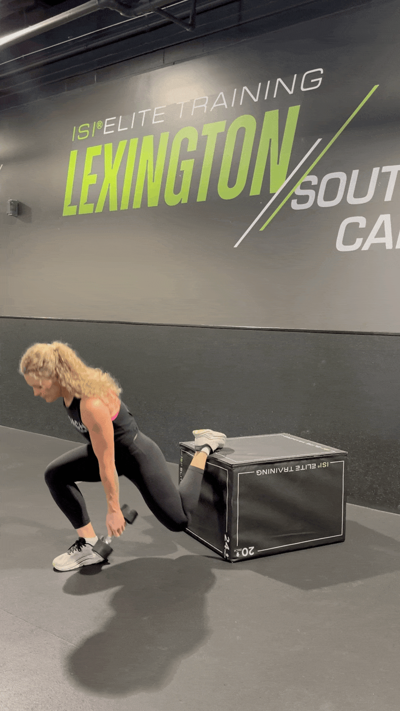 Dumbbell Bulgarian Split Squat Clean to Press *Single Arm