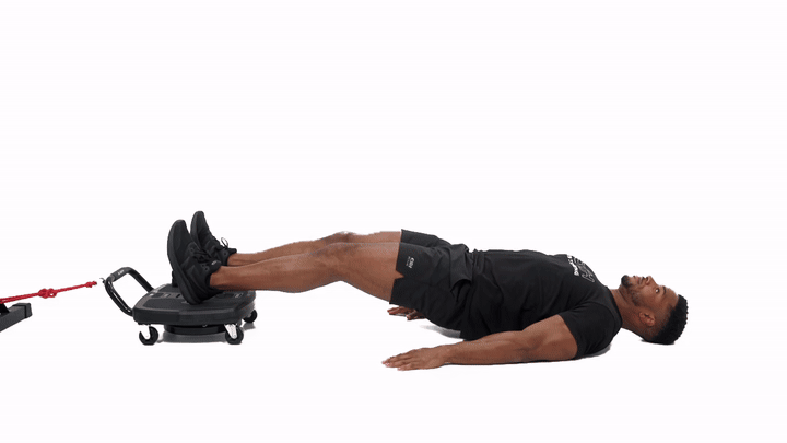 Anchored Ab Dolly Hamstring Curl