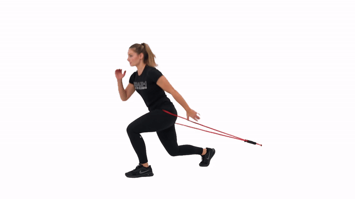 Banded Waist Lunge Jumps