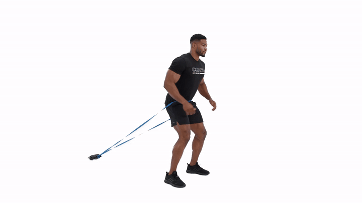Banded Waist Squat Jump