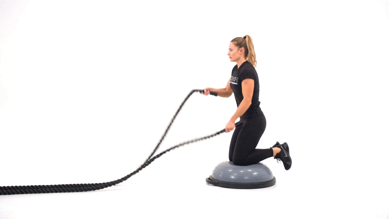 Battle Rope Bosu Kneeling Wave