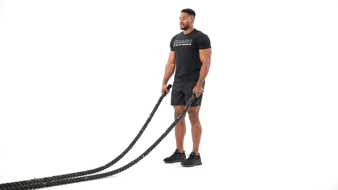 Battle Rope Slam Reverse Lunge