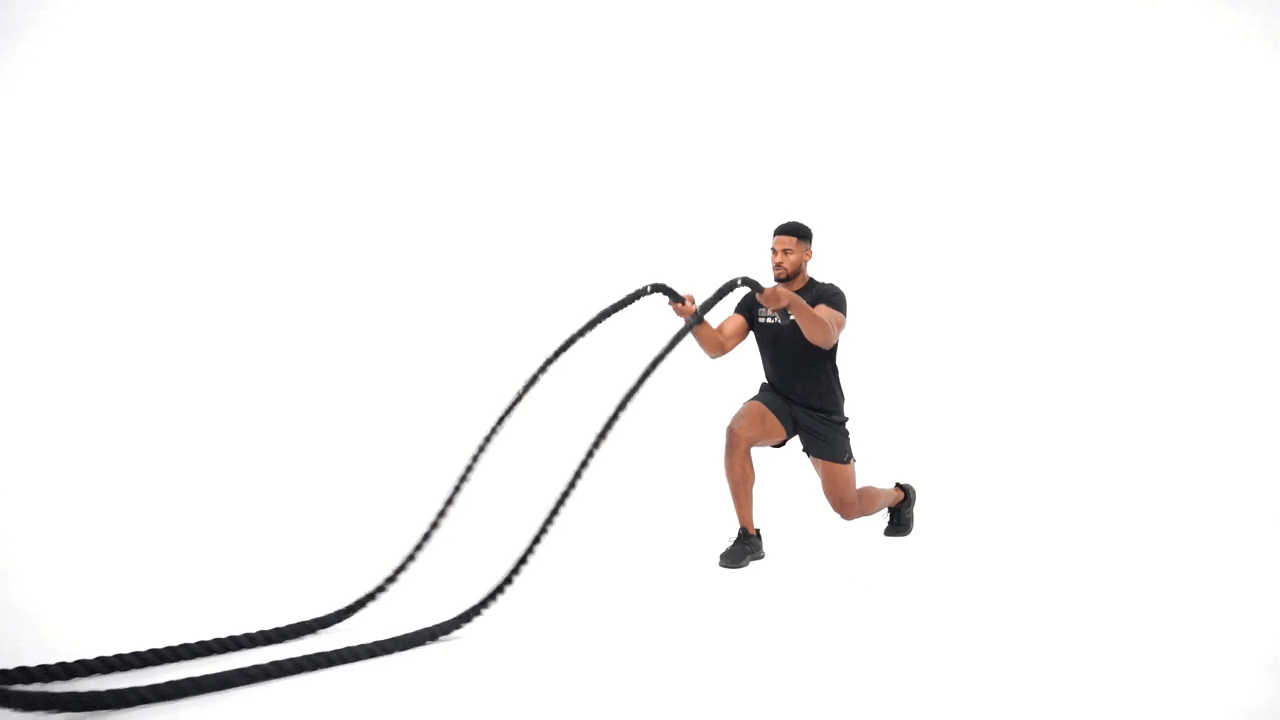 Battle Rope Slam Static Lunge Hold