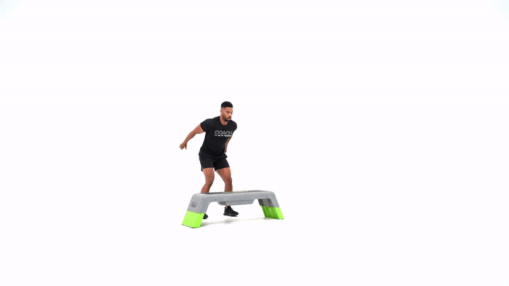 Bench Jump to 180 Squat Jump