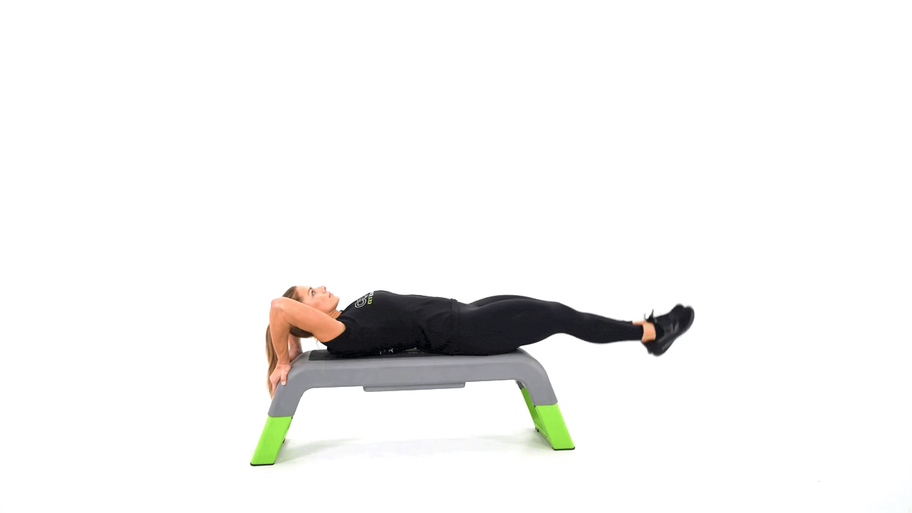 Bench Lying Leg Raises with Hip Thrust