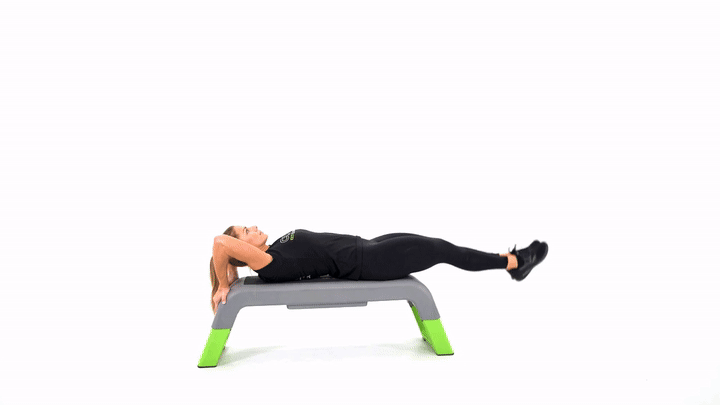 Bench Lying Leg Raises with Hip Thrust