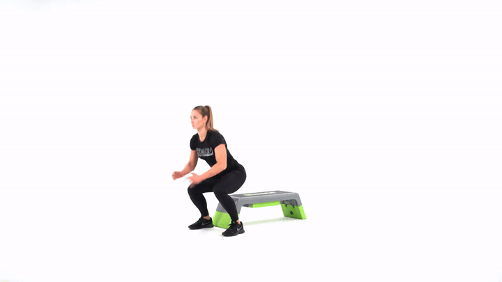 Bench Tap Squat Jumps