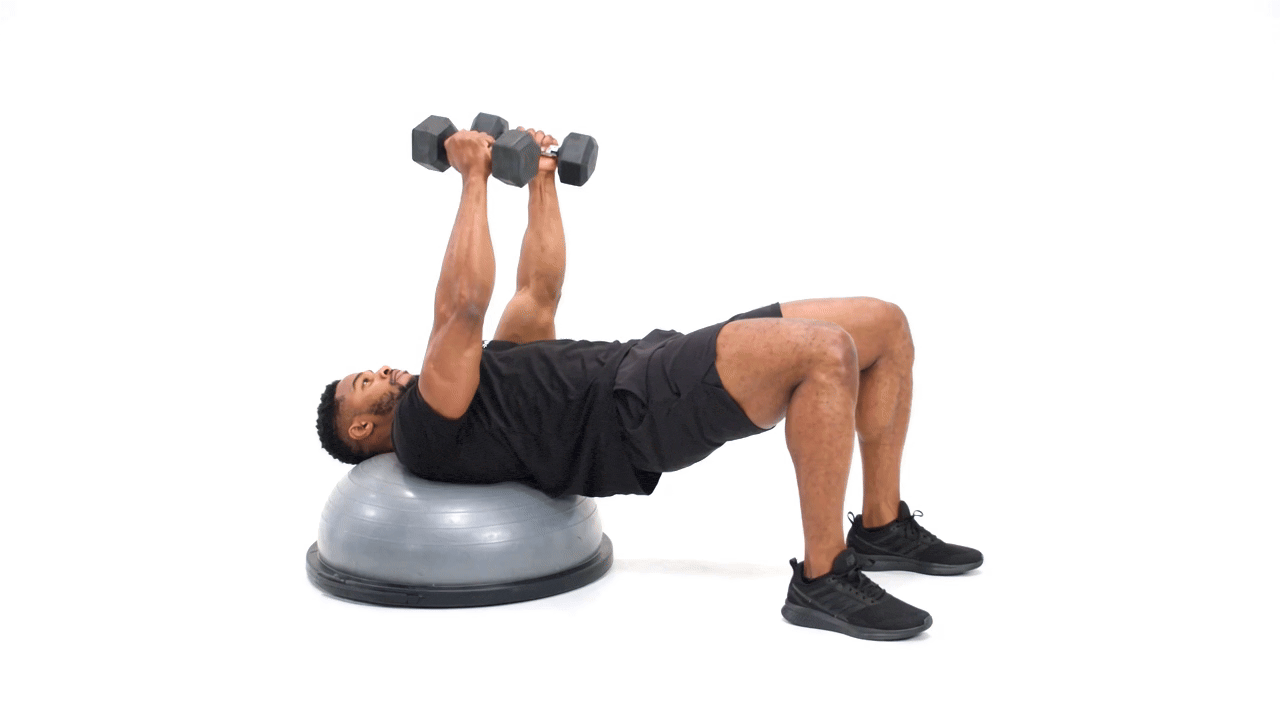 Bosu Dumbbell Glute Bridge Chest Fly