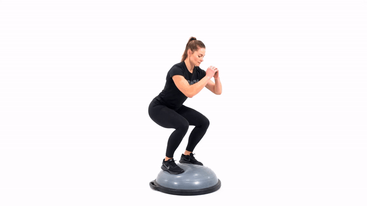 Bosu Squat Hop