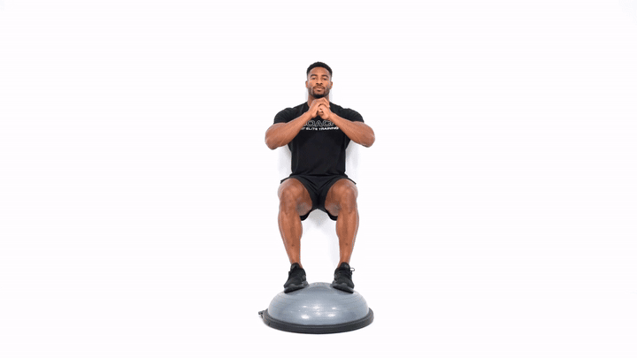 Bosu Wall Sit Calf Raise