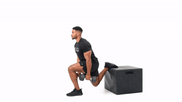 Box Dumbbell Bulgarian Split Squat