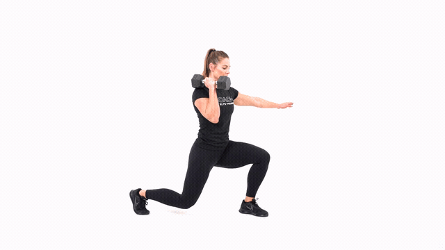 Burpee to Single Arm Dumbbell Clean to Reverse Lunge