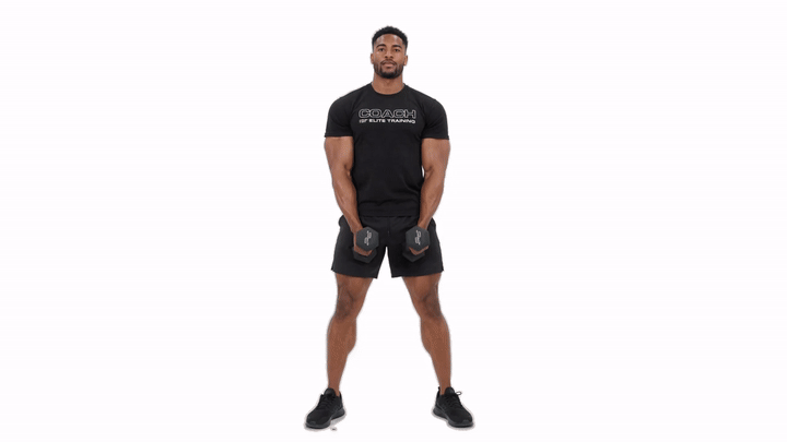 DB SQUAT TO OH RAISE