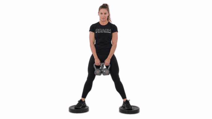 Double Kettlebell Deficit Sumo Deadlift