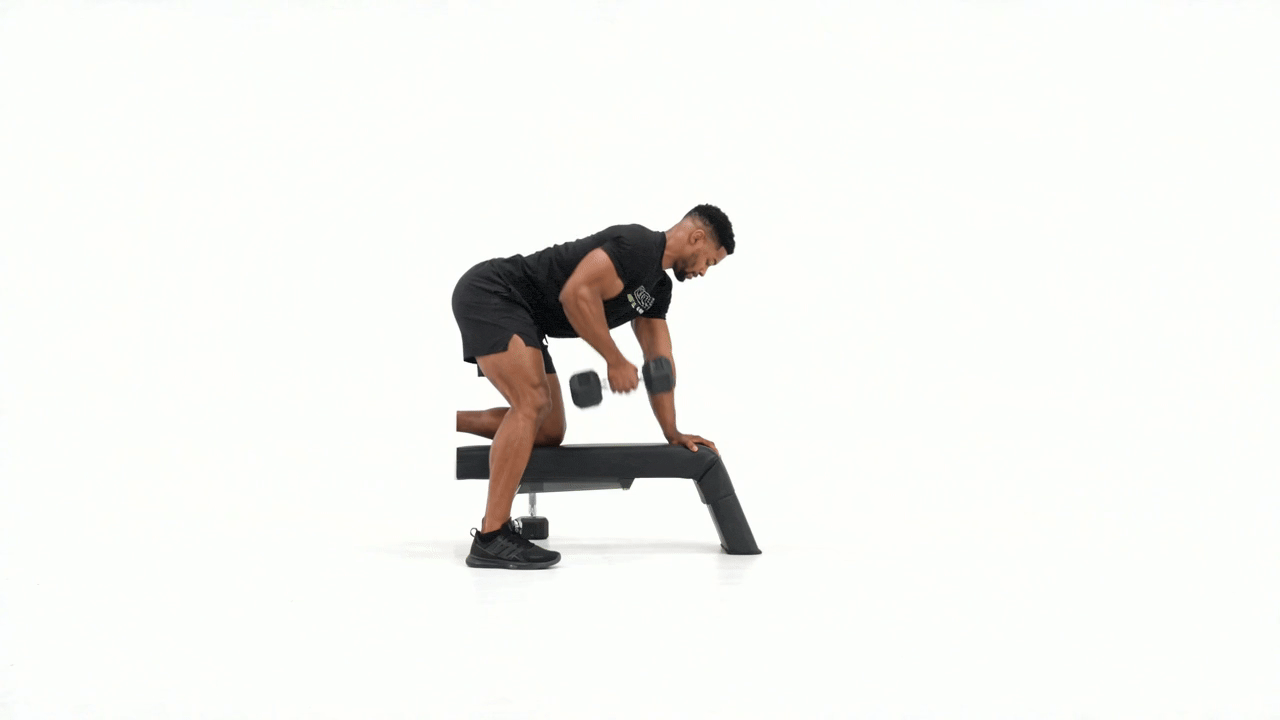 Dumbbell Bench Single Arm Bent Over Row