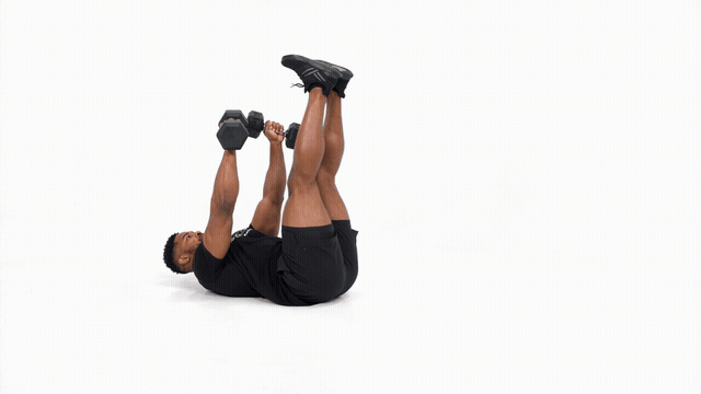 Dumbbell Chest Press Leg Raise