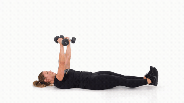 Dumbbell Chest Press Offset Leg Raise