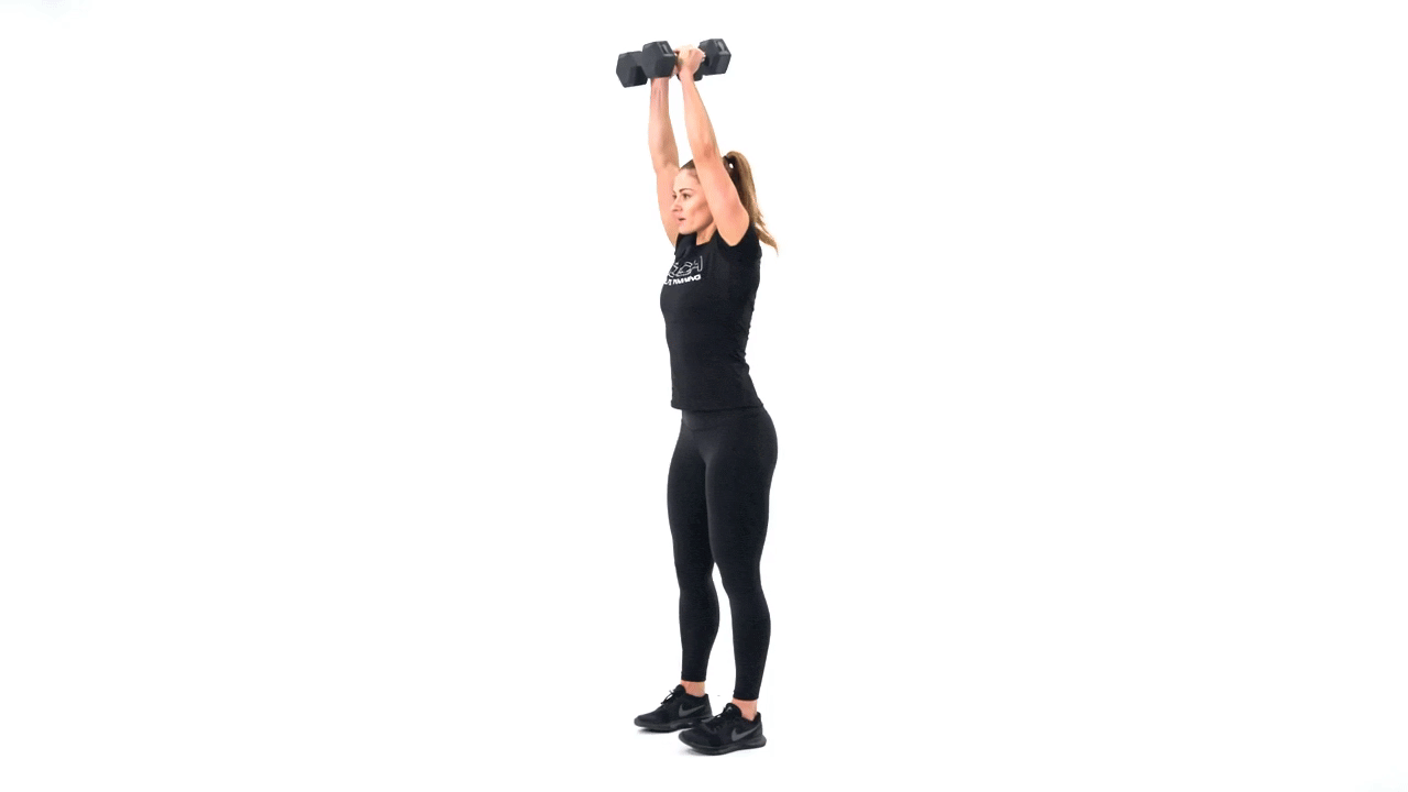 Dumbbell Hex Press to Overhead Extension