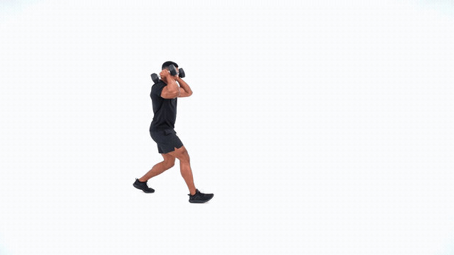 Dumbbell Front Rack Walking Lunge