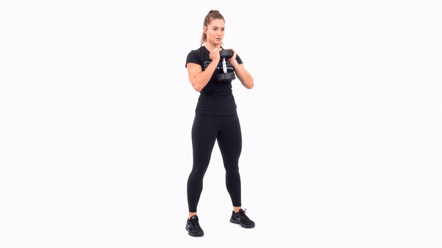 Dumbbell Front Squat to Calf Raise