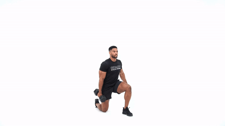 Dumbbell Half Kneeling Clean to Military Press