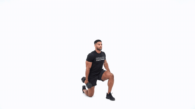 Dumbbell Half Kneeling Clean to Military Press