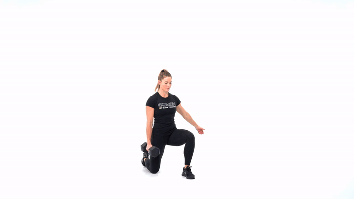 Dumbbell Half Kneeling Clean to Press