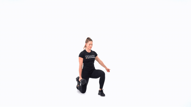 Dumbbell Half Kneeling Clean to Press
