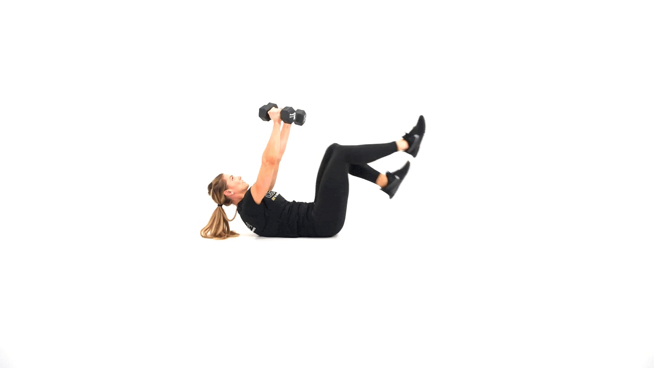Dumbbell Hold Bicycle Crunch