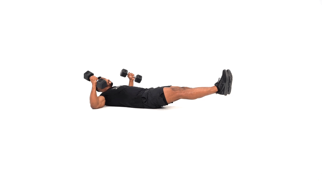 Dumbbell Hollow Hold Chest Fly