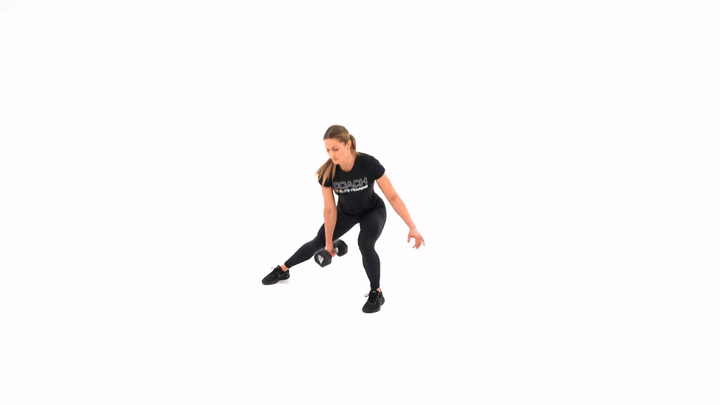 DUMBBELL LATERAL DROP LUNGE