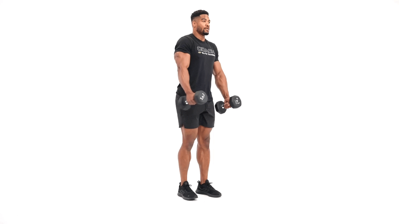 Dumbbell Lateral Lunge to Reverse Lunge to Curl