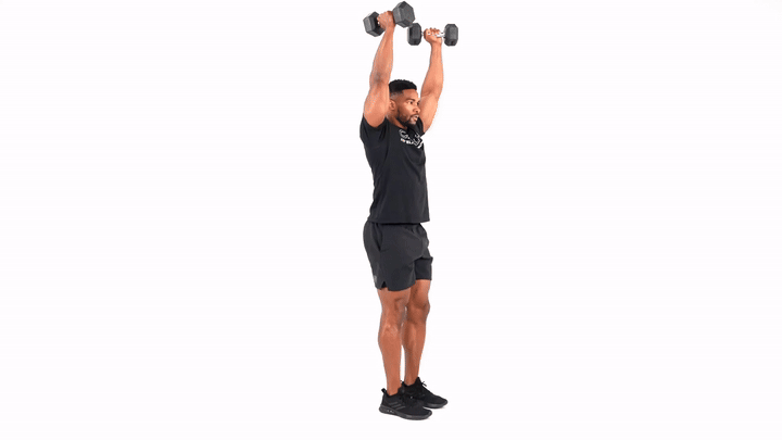 Dumbbell Overhead Hold Reverse Lunge