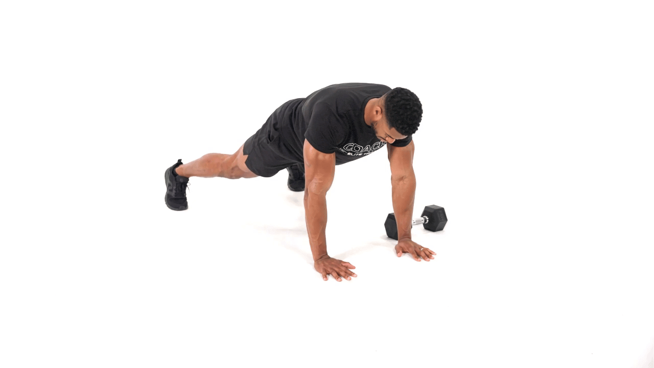 Dumbbell Plank Pull Through