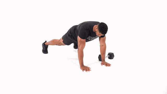 Dumbbell Plank Pull Through