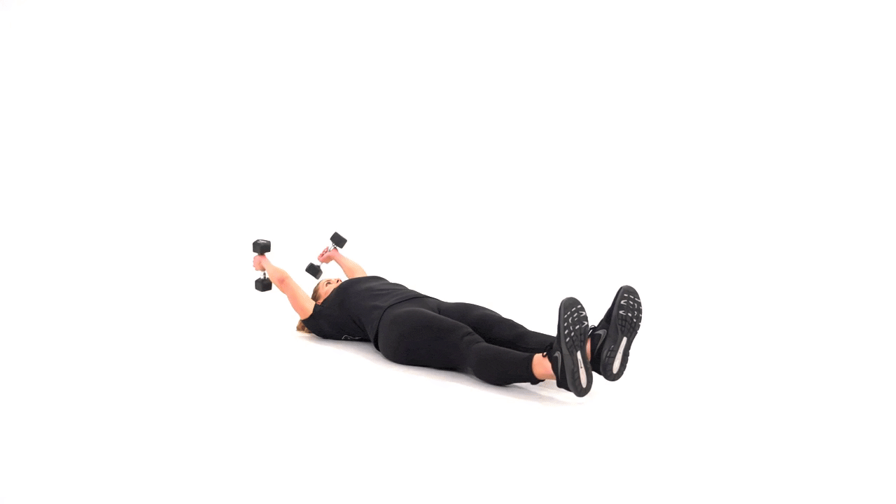 Dumbbell Pullover to V-sit Curl