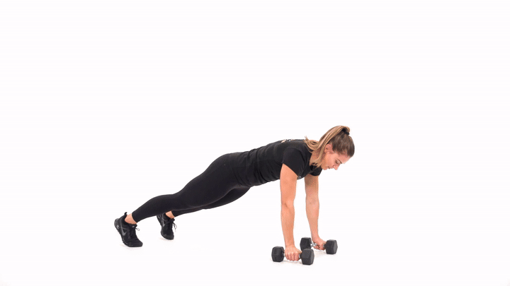 Dumbbell Push Up to T-Rotation