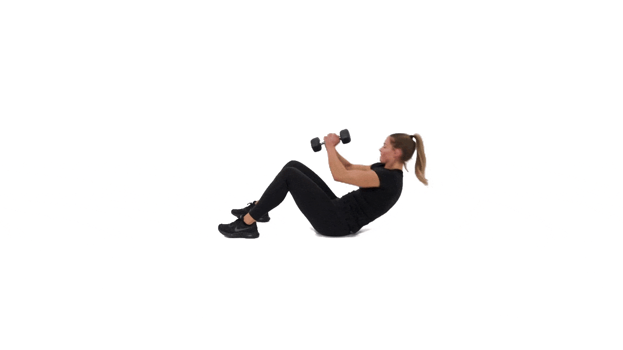 Dumbbell Sit Up to Russian Twist